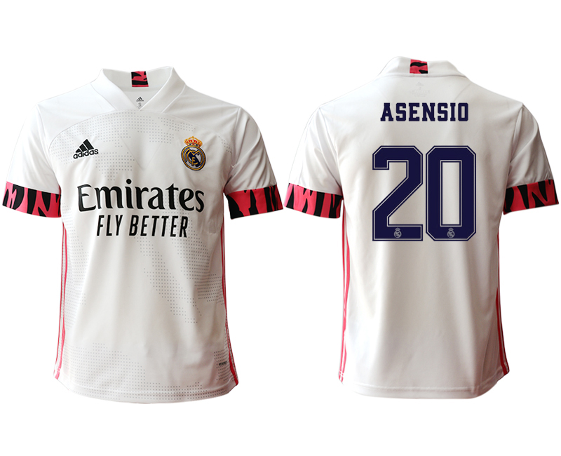 Men 2020-2021 club Real Madrid home aaa version #20 white Soccer Jerseys1->real madrid jersey->Soccer Club Jersey